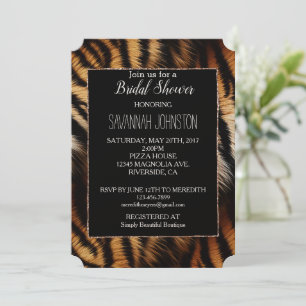 Black Tiger Animal Print Einladung