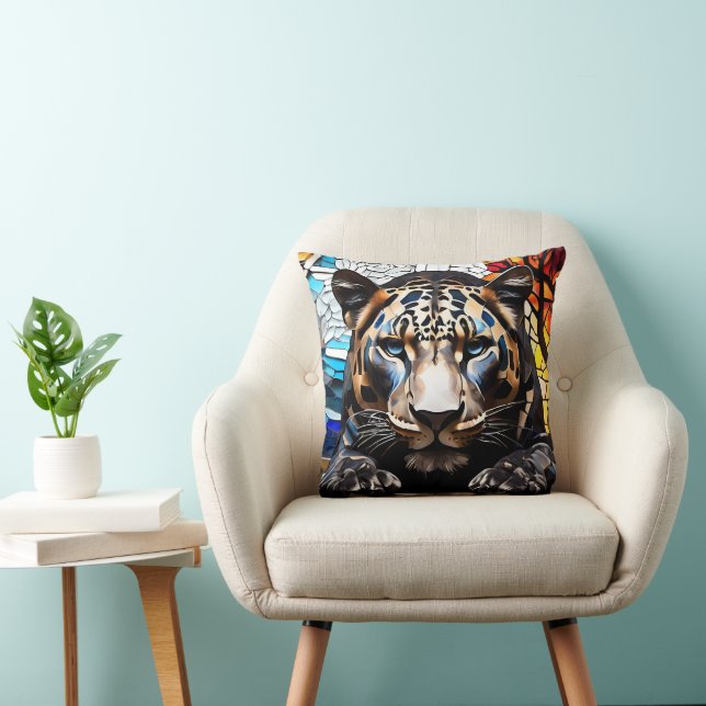 Black Tiger Mosaik gestanztes Glaspolster Kissen (Stuhl )