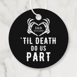 Black Til Death Do us Part Skeleton Hochzeit Runde Geschenkanhänger
