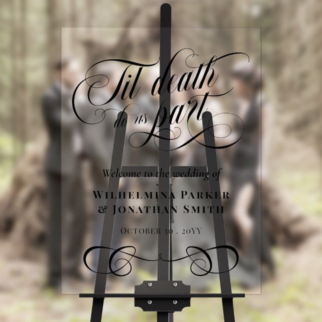 Black Til Death Do us Part Wedding Willkommen Acrylschild (Von Creator hochgeladen)