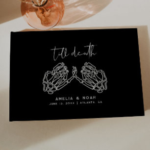 Black Till Death Skeleton Mains Mariage livre d'hô