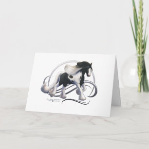 Black Tobiano Sinti und Roma Vanner Horse Karte