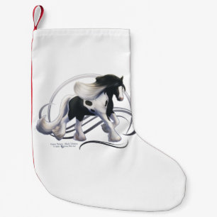 Black Tobiano Sinti und Roma Vanner Horse Kleiner Weihnachtsstrumpf