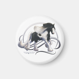 Black Tobiano Sinti und Roma Vanner Horse Magnet