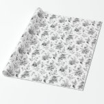 Black Toile De Jouy Vintag Floral Chinoiserie Geschenkpapier<br><div class="desc">Verwandeln Sie Ihre Feier mit unserer Black Toile de Jouy Party Decor Collection. Diese elegante Chinoiserie präsentiert aufwändige Chinoiserie-Wildblumen, Vögel und Schmetterlinge, die alle sorgfältig gestaltet wurden, um eine raffinierte und zeitlose Atmosphäre zu schaffen. Mit detaillierten Blumen und einer zeitlosen Schwarz-Weiß-Palette fügt diese Kollektion jedem Event eine Touch raffinierter Schönheit...</div>