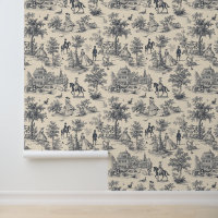 Black Toile Shabby Chic De Jouy Vintag Elegante