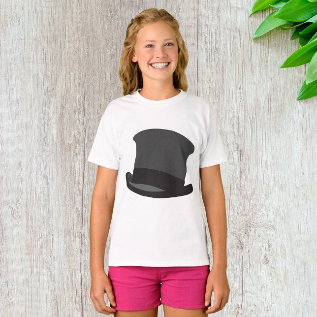 Black Top Hat Girls T - Shirt (Von Creator hochgeladen)