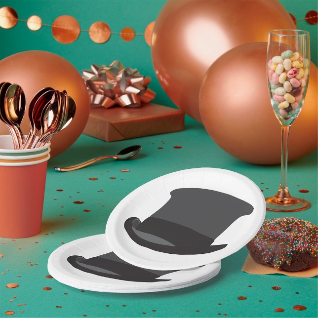 Black Top Hat Pappteller (Von Creator hochgeladen)