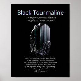 Black Tourmaline Crystal Stone Bedeutung Poster