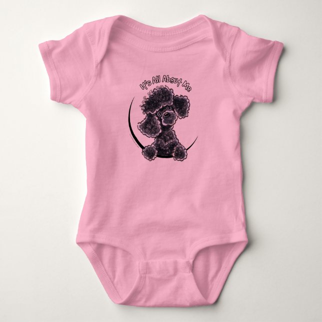Black Toy Poodle IAAM Baby Strampler (Vorderseite)
