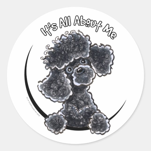 Black Toy Poodle IAAM Runder Aufkleber (Vorderseite)