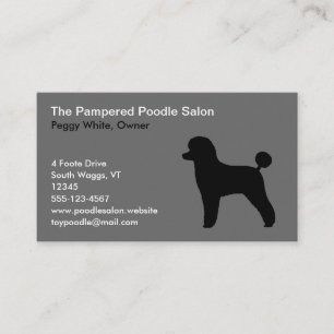 Black Toy Poodle Silhouette mit Lambcut Haircut Visitenkarte