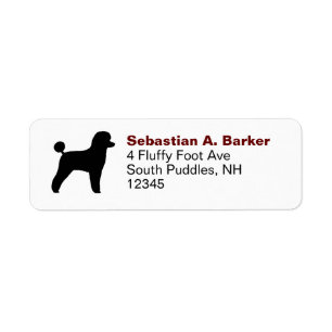 Black Toy Poodle Silhouette Rücksendeadressen-Aufk
