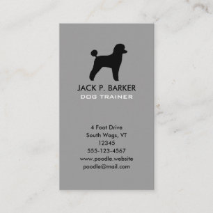 Black Toy Poodle Silhouette Visitenkarte
