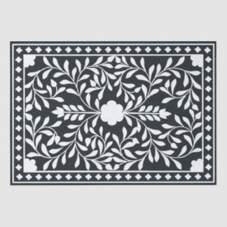 Black Traditional Bone Inlay Decoupage Paper Seidenpapier