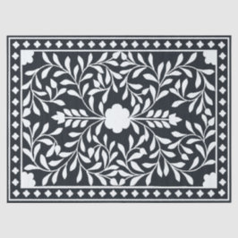 Black Traditional Bone Inlay Decoupage Paper Seidenpapier
