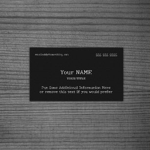 Black Traditional Business Card Visitenkarte