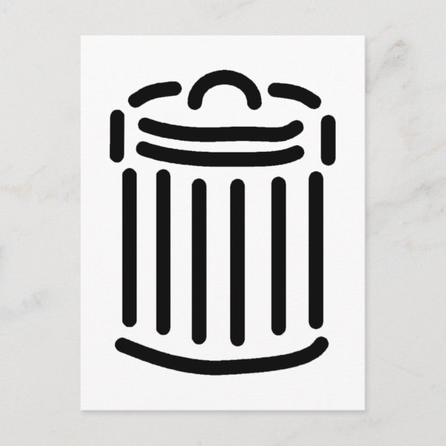 Black Trash Can Symbol Postkarte (Vorderseite)