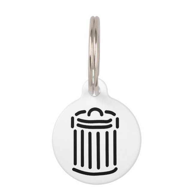 Black Trash Can Symbol Tiernamensmarke (Vorderseite)