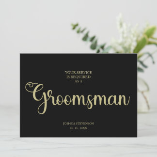 Black Trauzeuge Chic Wedding Simple Vorschlag Card