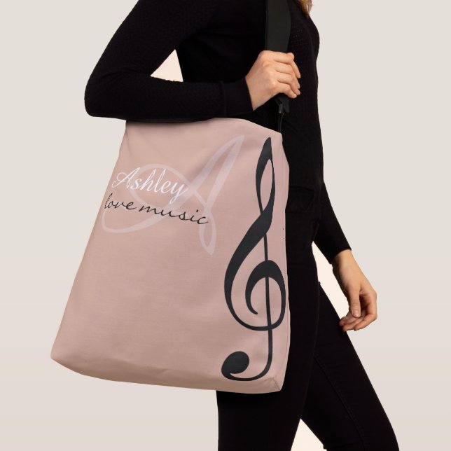Black Treble Clef Musique Dusty Sac fourre-tout Ro (De près)
