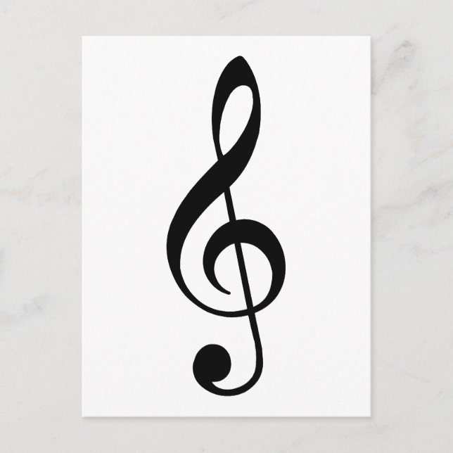 Black Treble Clef Postkarte (Vorderseite)