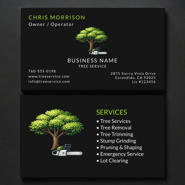 Black Tree Services Professional Visitenkarte (Von Creator hochgeladen)