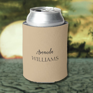 Black Trendy Elegante Vorname   Tan Brown Dosenkühler