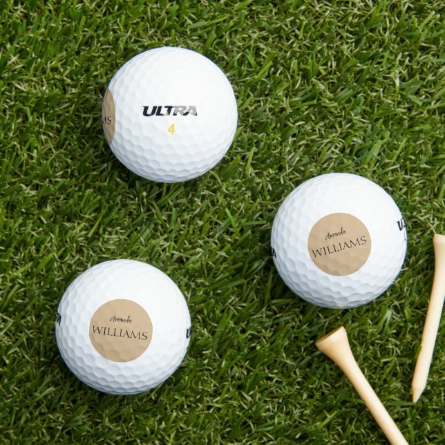 Black Trendy Elegante Vorname | Tan Brown Golfball (Insitu Gras)