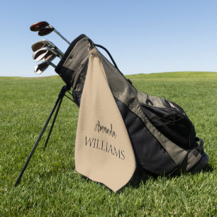 Black Trendy Elegante Vorname Tan Brown Golfhandtuch