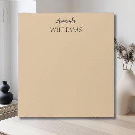 Black Trendy Elegante Vorname | Tan Brown Notizblock