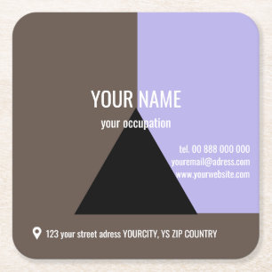 BLACK TRIANGLE Square, 2,5" x 2,5" Business Card Rechteckiger Pappuntersetzer