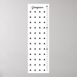 Black Triangles Childrens Custom Height Chart Poster