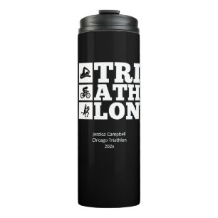 Black ・ Triathlon Motivation Thermosbecher