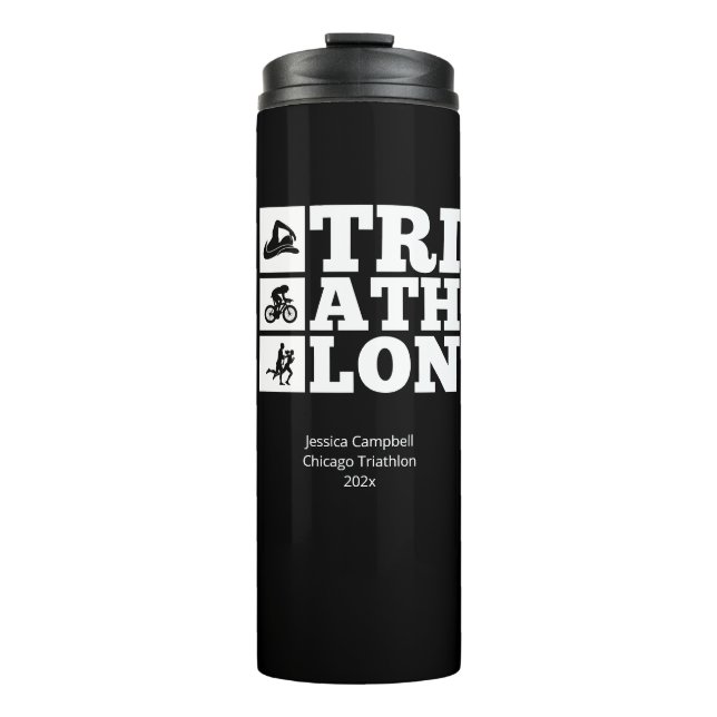 Black ・ Triathlon Motivation Thermosbecher (Vorderseite)