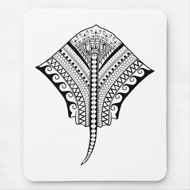 Black Tribal Stingray Manta Ray Mousepad (Vorne)
