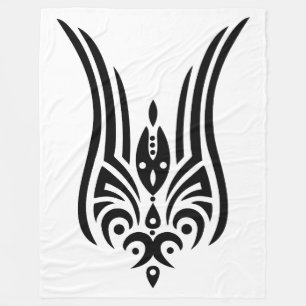 BLACK Tribal Tattoo - Tulpe + Ihre Ideen Fleecedecke