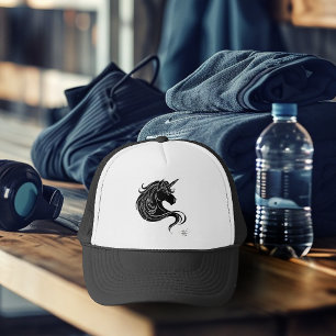 Black Tribal Unicorn Truckerkappe