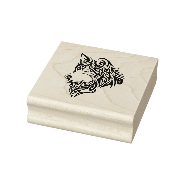 Black Tribal Wolf Gummistempel (Stempel)