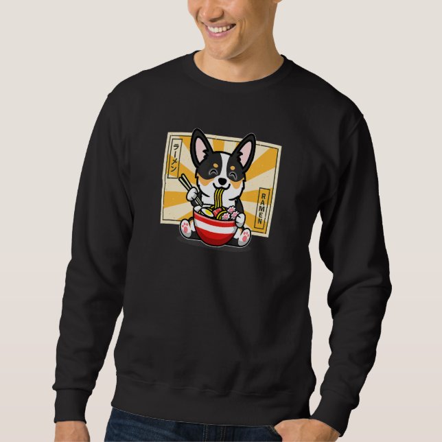 Black Tricolor Corgi Sweatshirt (Vorderseite)