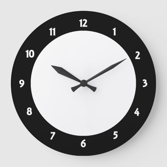 Black Trim blanc Nombre Horloge visage décoratif (Recto)