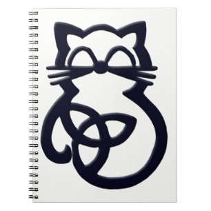 Black Trinity Knot Celtic Cat Notebook Notizblock