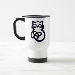Black Trinity Knot Celtic Cat Travel Mug Reisebecher