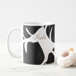 Black Tropical Palm Blätter Summer Island Chic Kaffeetasse