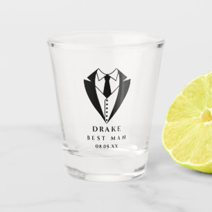 Black Tux Trauzeuge Custom Personalisiert Shot Gla Schnapsglas