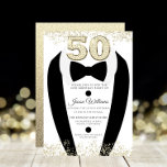 Black Tuxedo Anzug Gold Mens 50. Geburtstagsparty Einladung<br><div class="desc">Black Tuxedo Anzug Gold Mens 50. Geburtstagsparty Einladung Variationen zu den Einladungen und passenden Artikeln in unserem Shop</div>