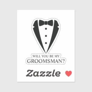 Black Tuxedo Anzug Personalisierter Trauzeuge Vors Aufkleber