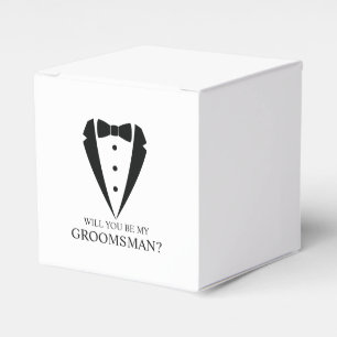 Black Tuxedo Anzug Trauzeuge Vorschlag Geschenkschachtel