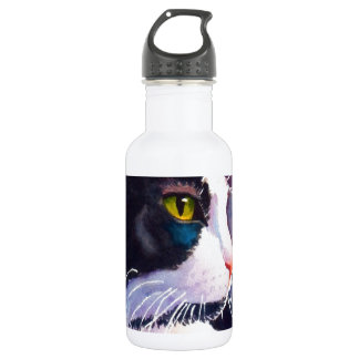 Black Tuxedo Cat in Stormy Mood Trinkflasche