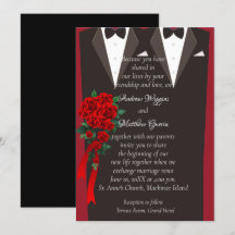 Black Tuxedo Gay Hochzeit Einladung